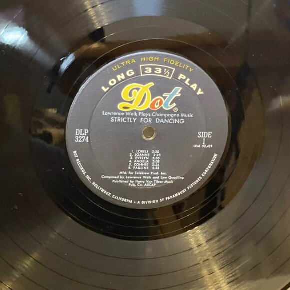 Lawrence Welk Strictly For Dancing (Vinyl, 1960) Dot Records DLP 3274 VG+ LP - Picture 6 of 8